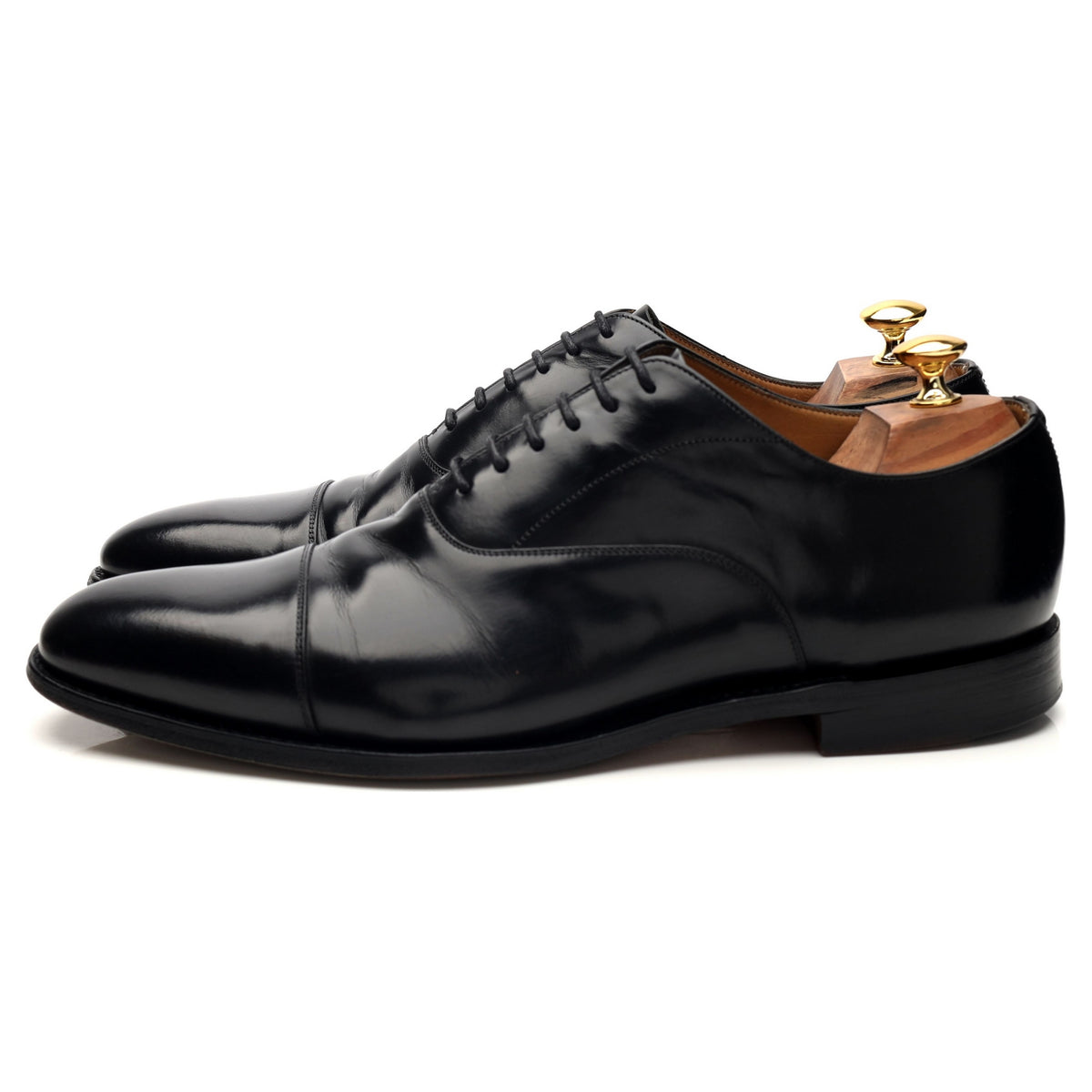 &#39;Coppice&#39; Black Leather Oxford UK 10.5 F