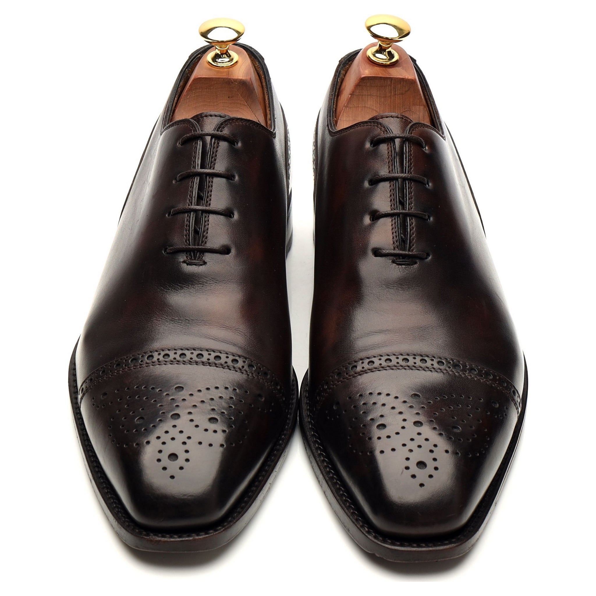 'Del Corso' Dark Brown Museum Leather Oxford UK 9.5