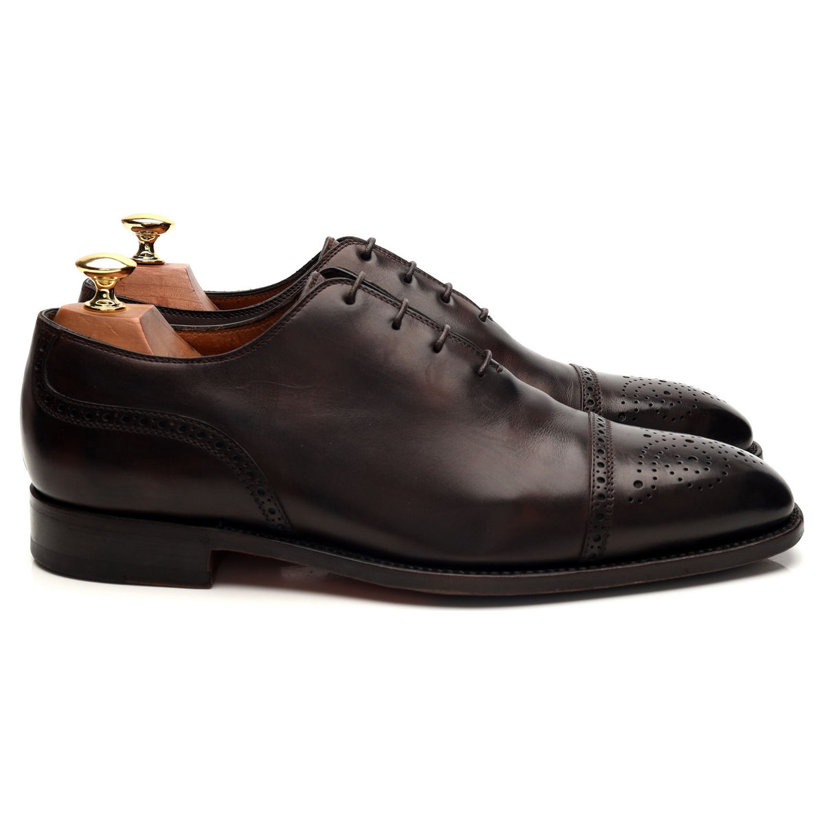 'Del Corso' Dark Brown Museum Leather Oxford UK 9.5