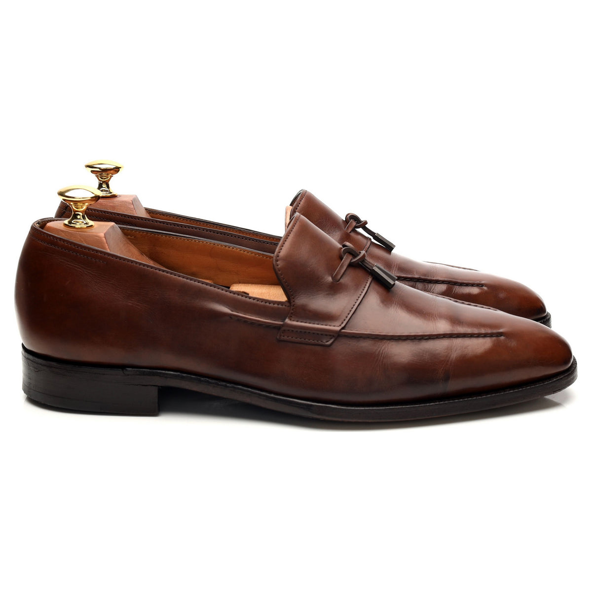 &#39;Foxton&#39; Brown Leather String Loafers UK 9 E