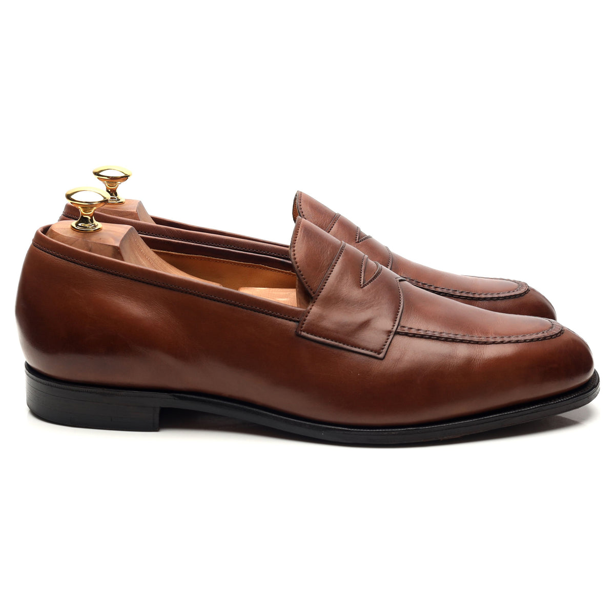 &#39;Sloane&#39; Brown Leather Loafers UK 10.5 F