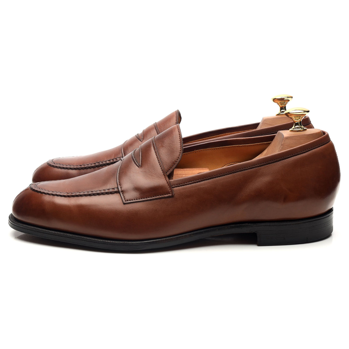 &#39;Sloane&#39; Brown Leather Loafers UK 10.5 F