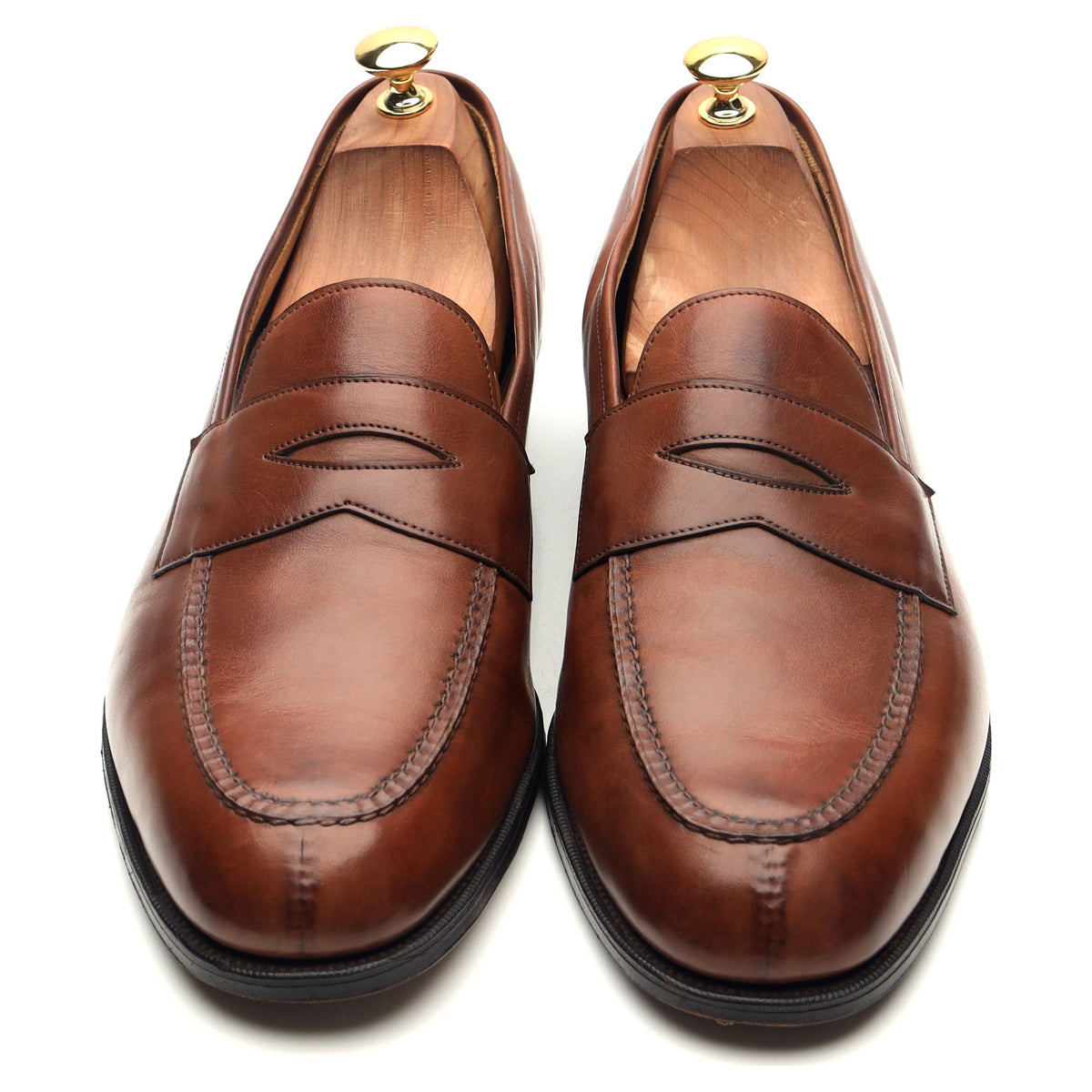 &#39;Sloane&#39; Brown Leather Loafers UK 10.5 F