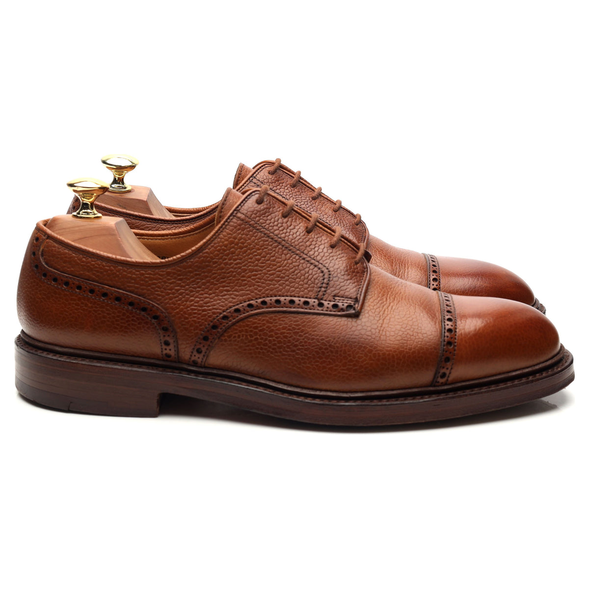 &#39;Bruar&#39; Tan Brown Leather Derby Brogues UK 8.5 E