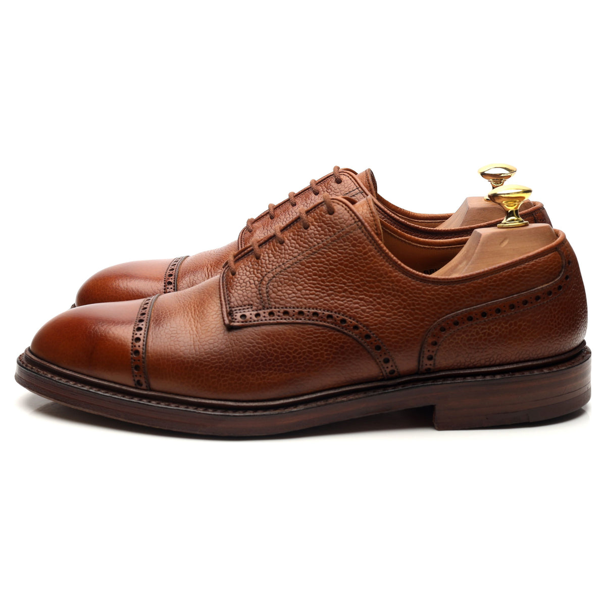 &#39;Bruar&#39; Tan Brown Leather Derby Brogues UK 8.5 E