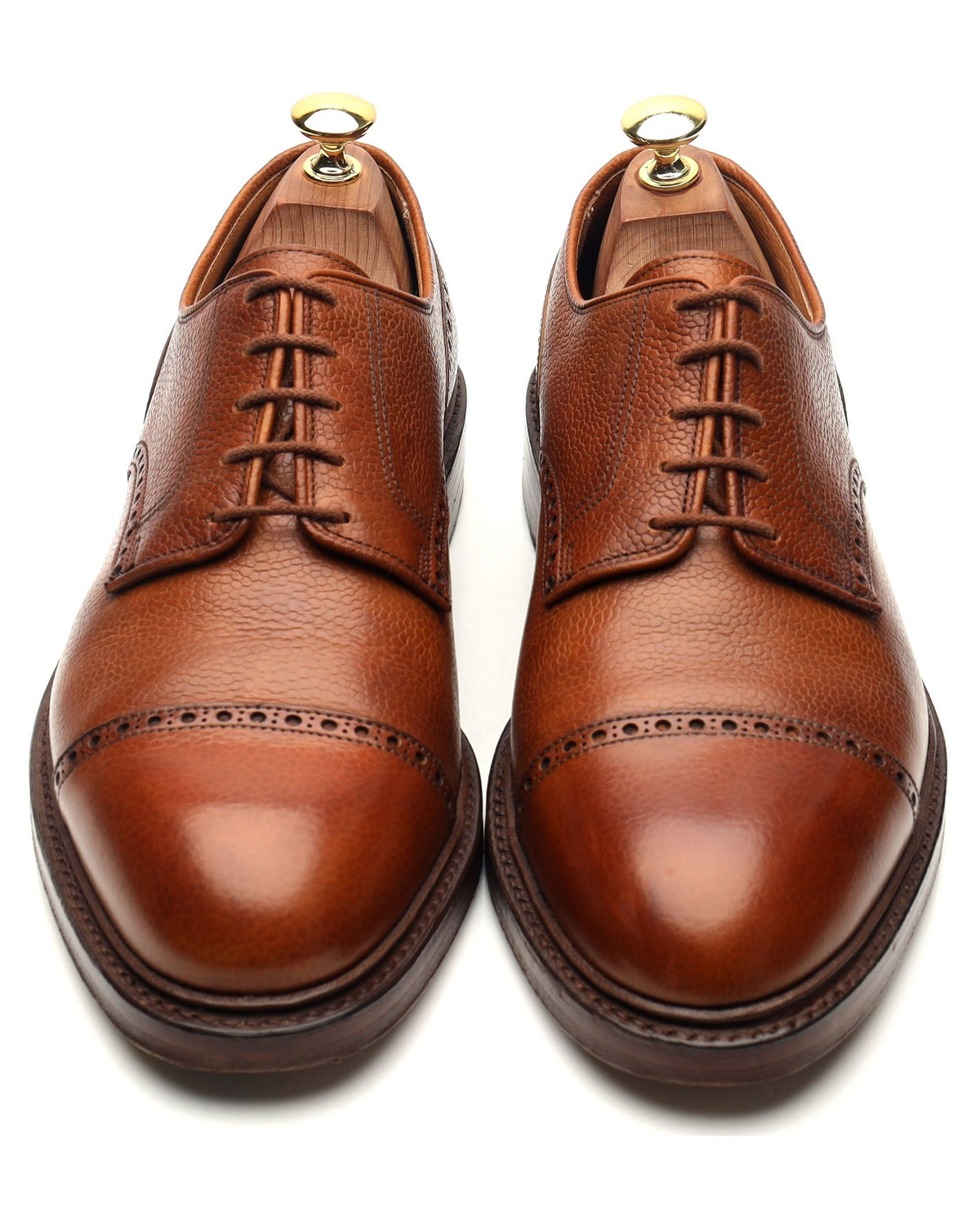 &#39;Bruar&#39; Tan Brown Leather Derby Brogues UK 8.5 E