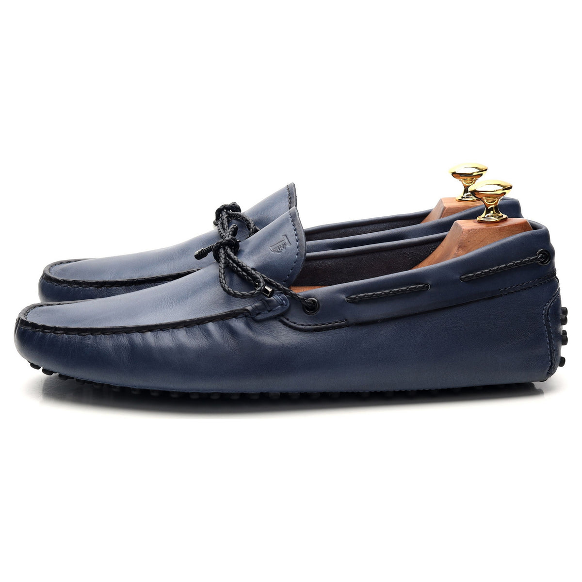 Gommino Blue Leather Driving Loafers UK 8.5