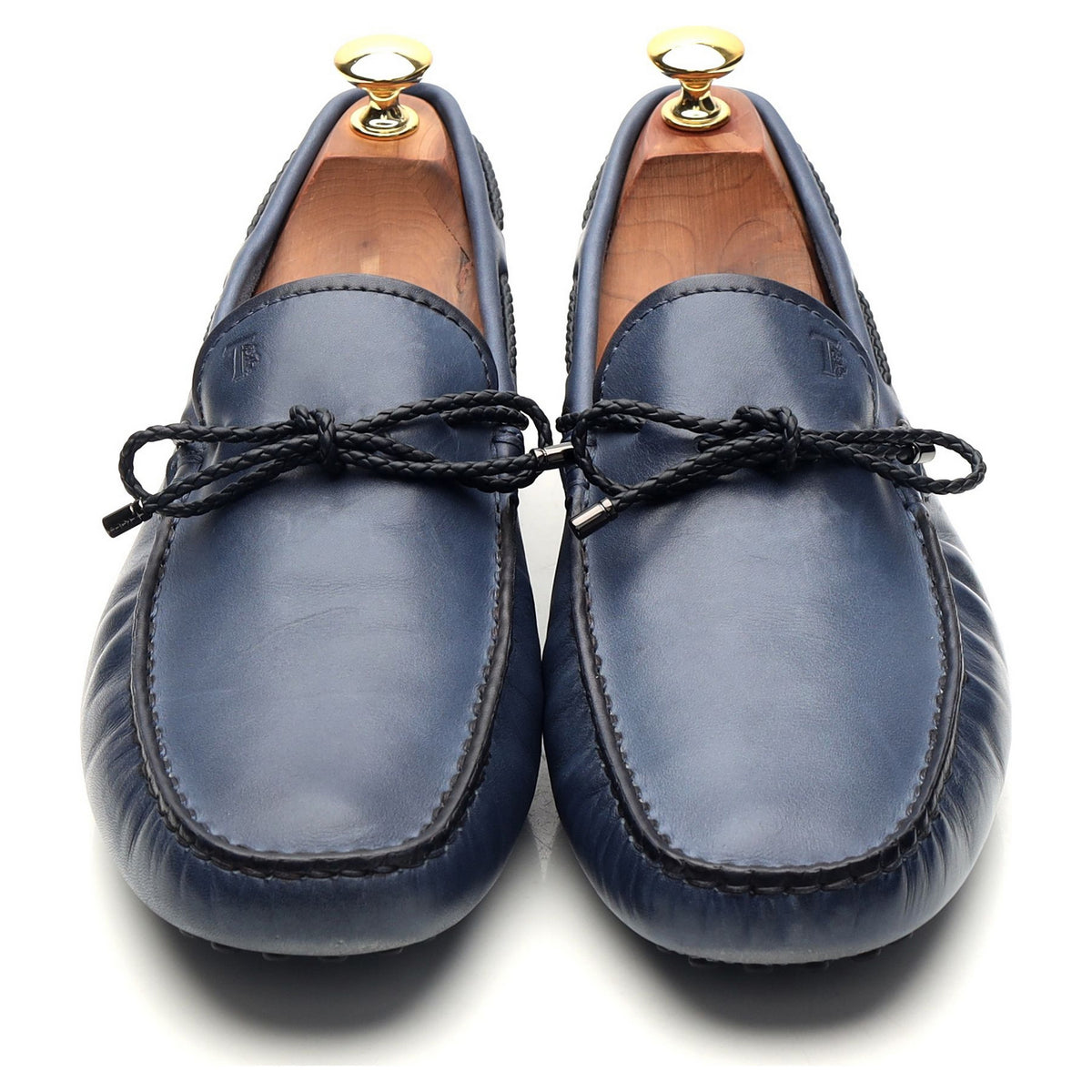 Gommino Blue Leather Driving Loafers UK 8.5