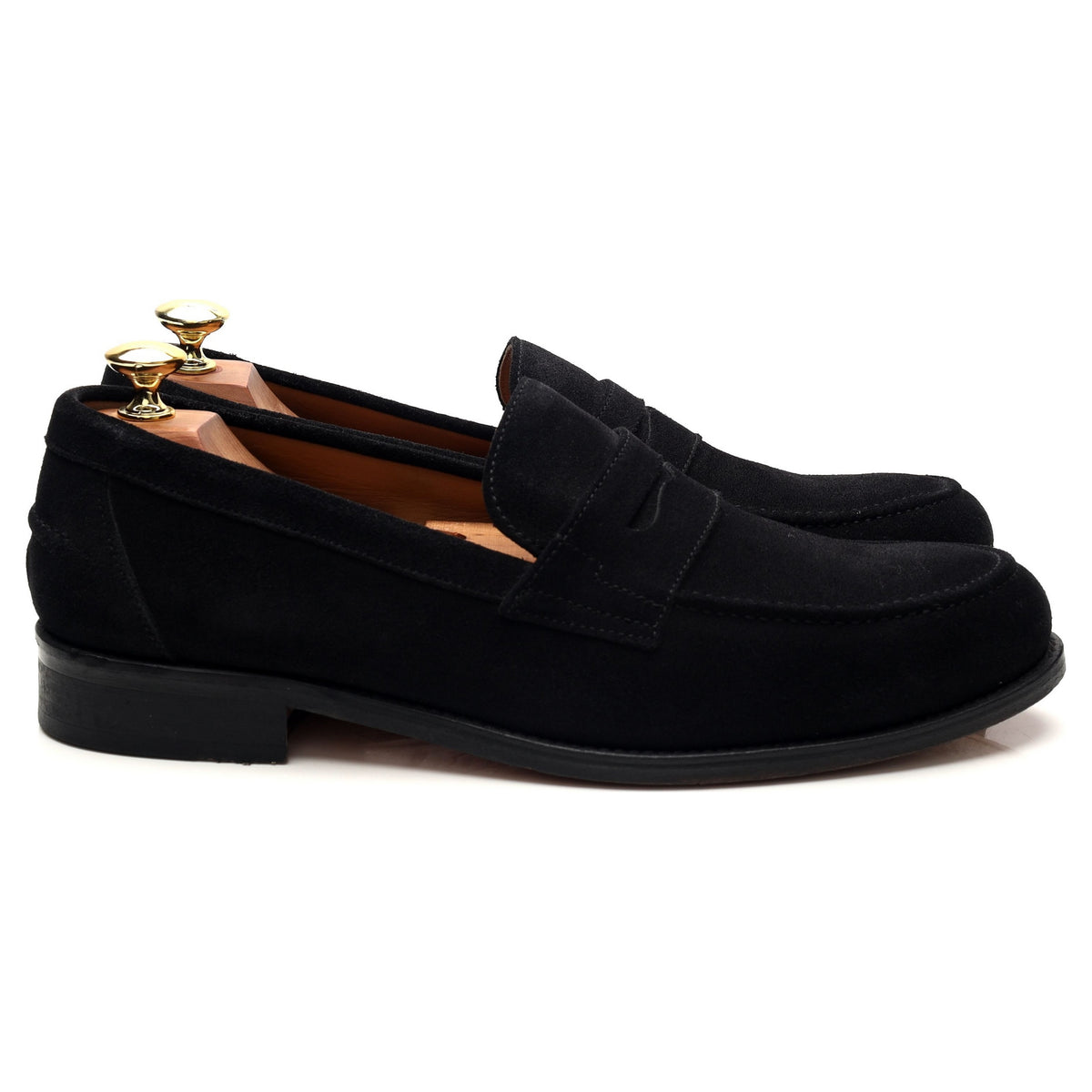 &#39;Cherwell&#39; Black Suede Loafers UK 9