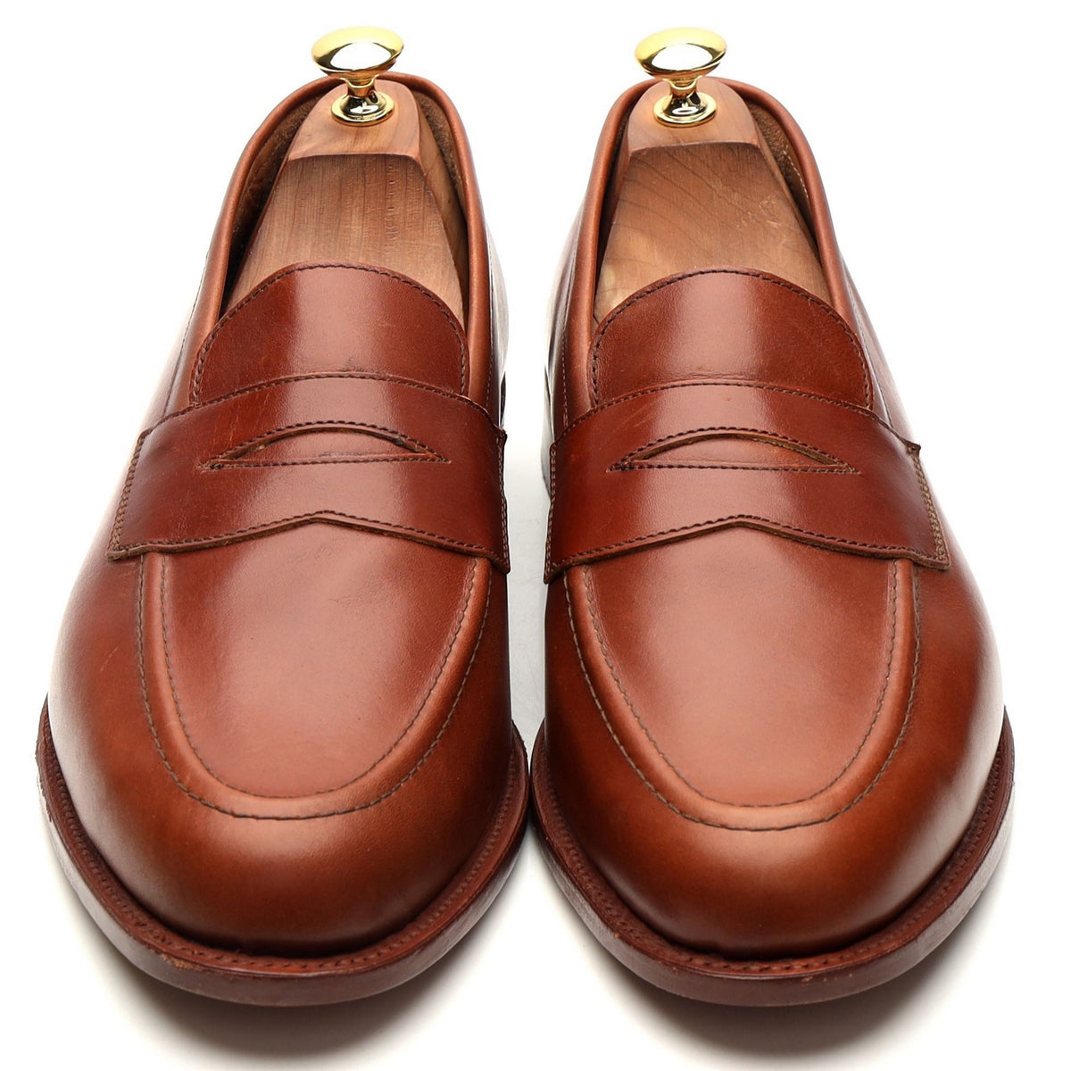 Tan Brown Leather Loafers UK 10