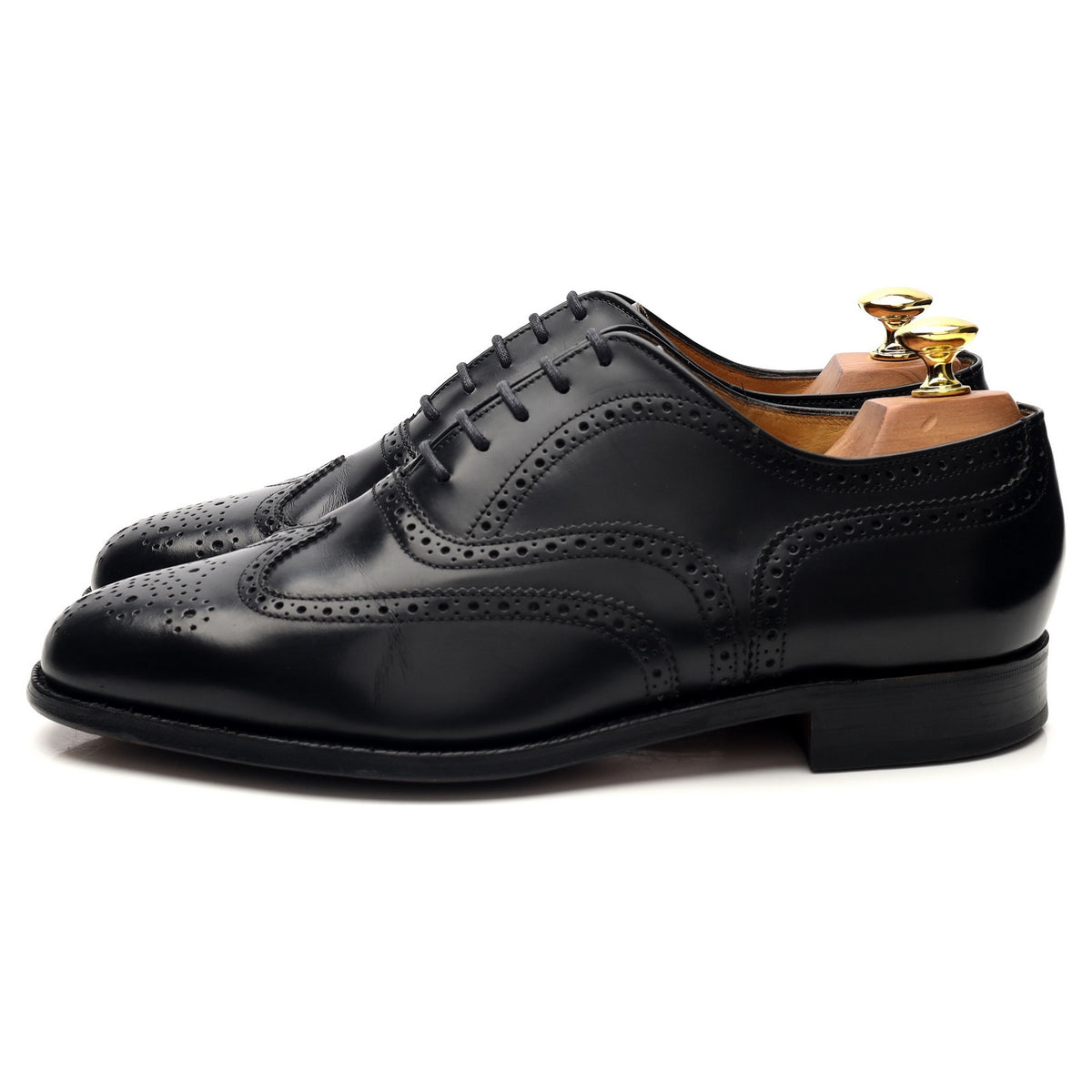 Black Leather Oxford Brogues UK 8 FX