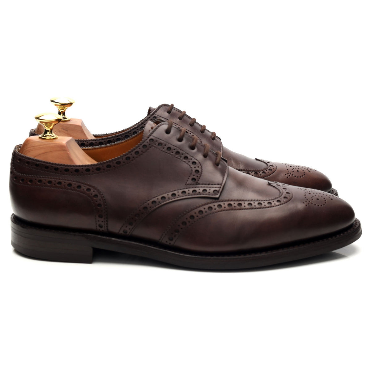 &#39;Hayle&#39; Dark Brown Leather Derby Brogues UK 8 EE