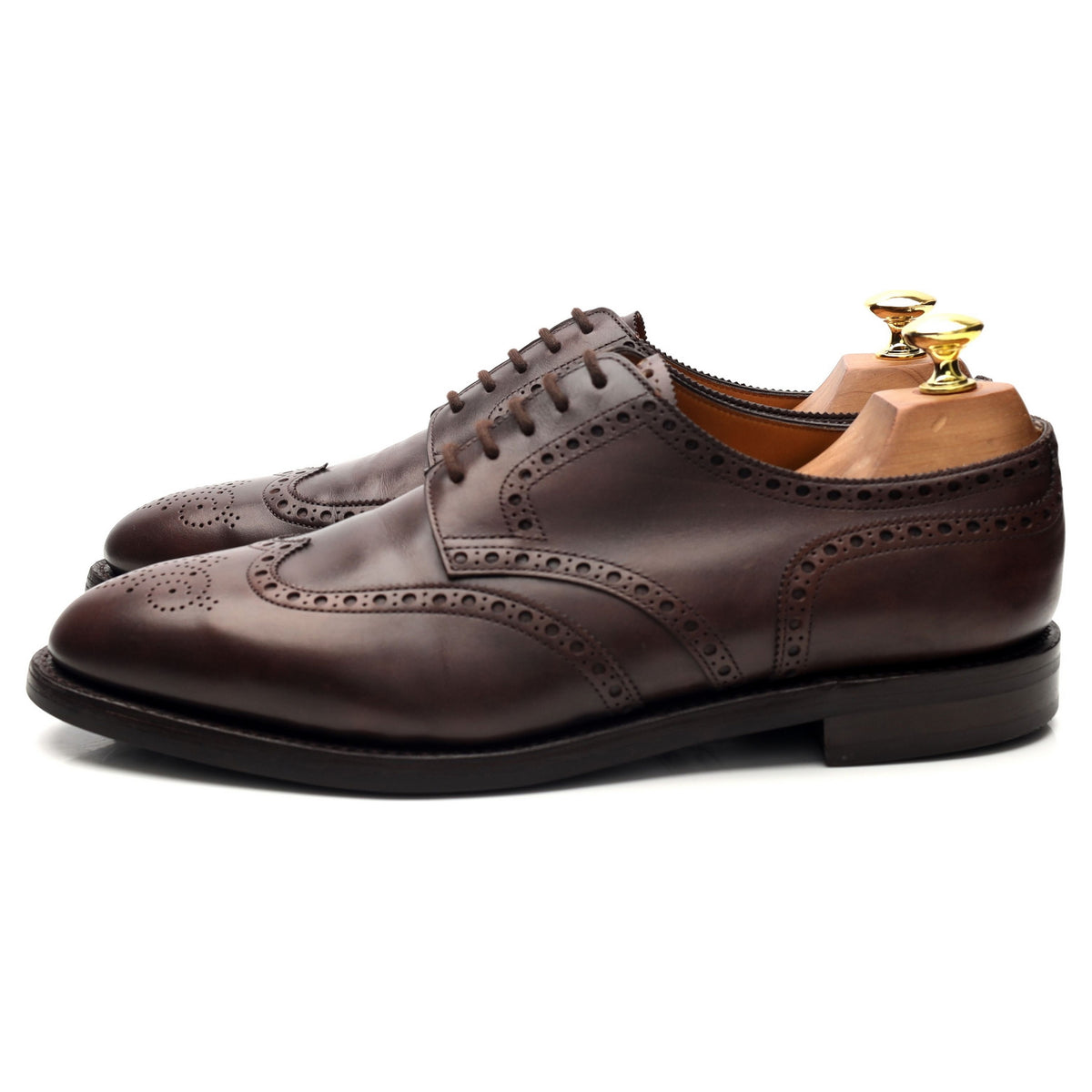 &#39;Hayle&#39; Dark Brown Leather Derby Brogues UK 8 EE