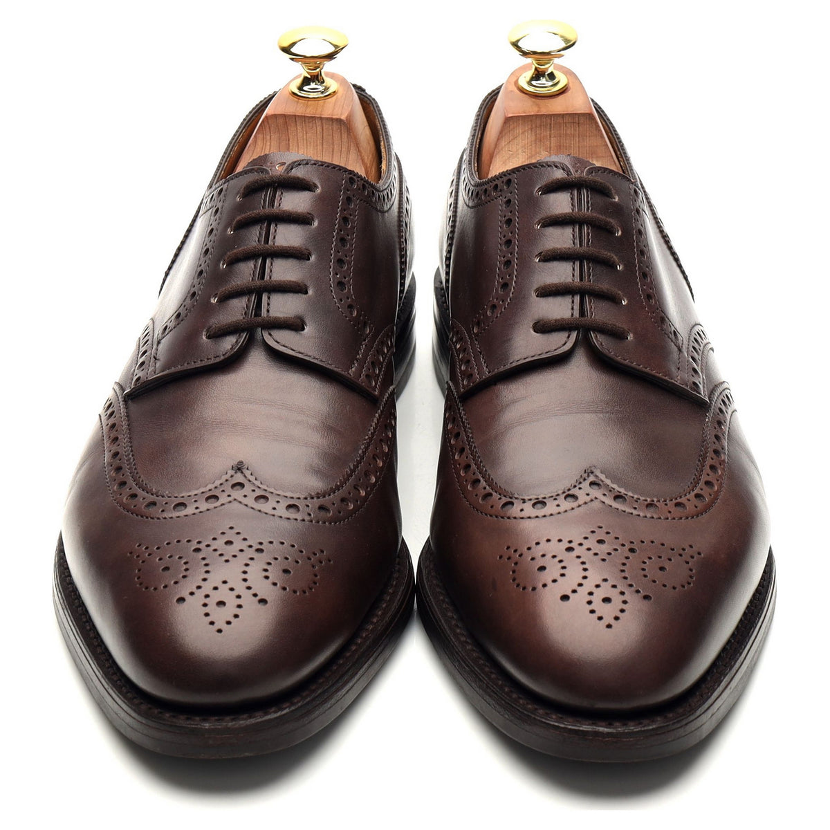 &#39;Hayle&#39; Dark Brown Leather Derby Brogues UK 8 EE