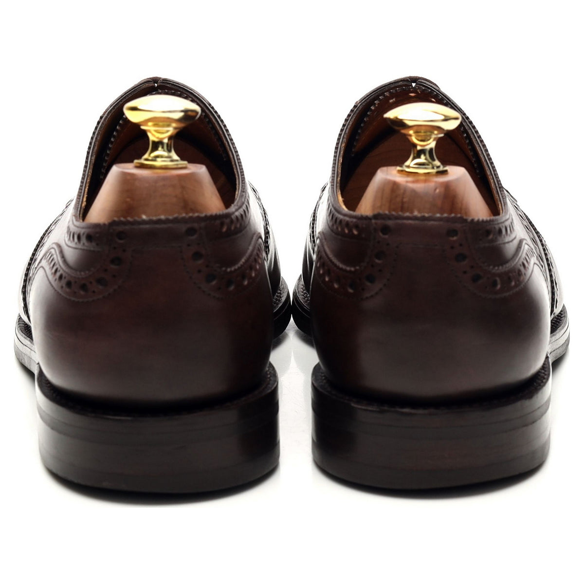 &#39;Hayle&#39; Dark Brown Leather Derby Brogues UK 8 EE