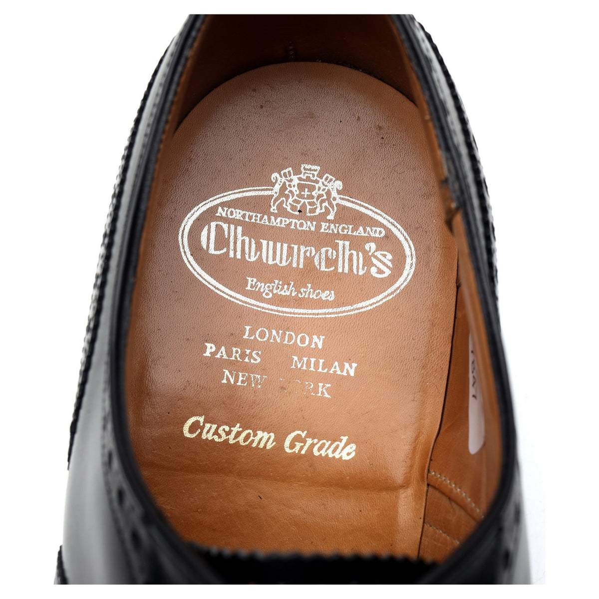 &#39;Chetwynd&#39; Black Leather Oxford Brogue UK 7.5 F