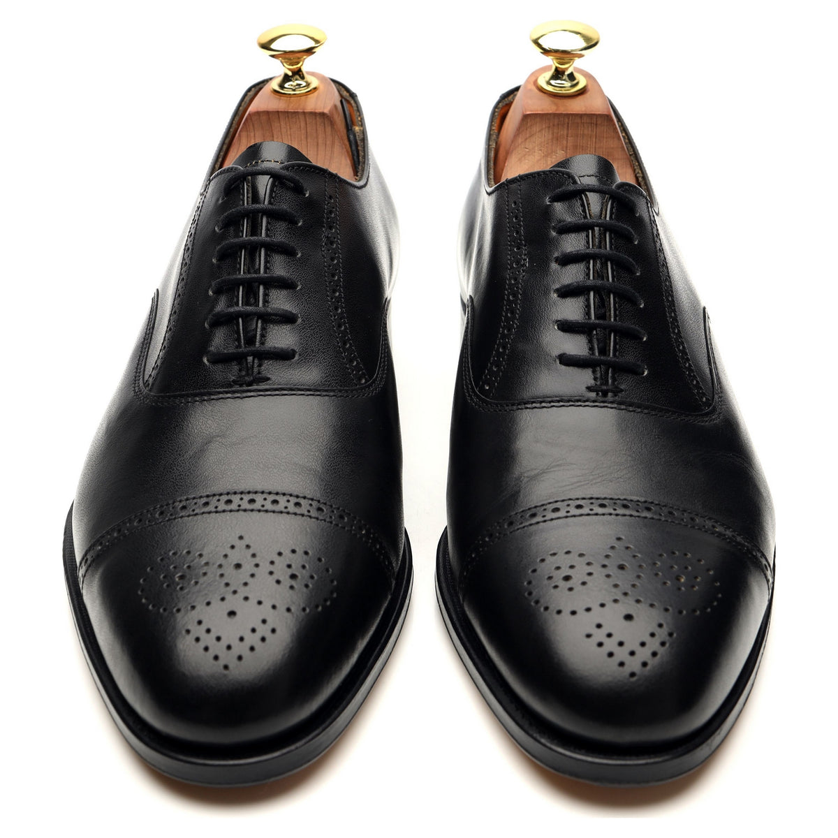 Black Leather Oxford Brogue UK 8 EF