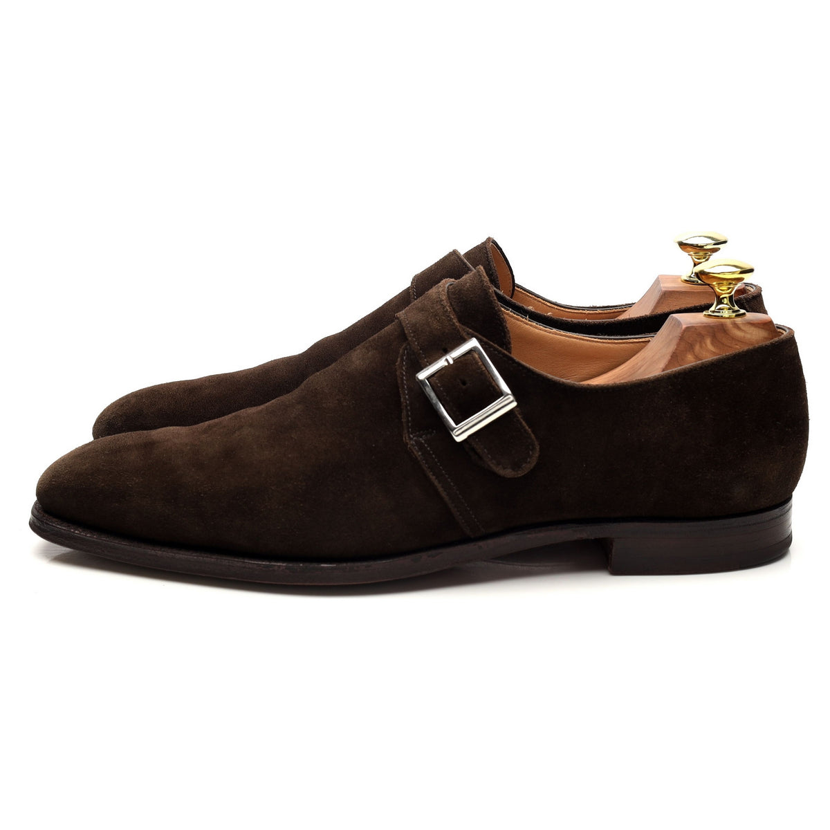 &#39;Monkton&#39; Dark Brown Suede Monk Strap UK 7 E