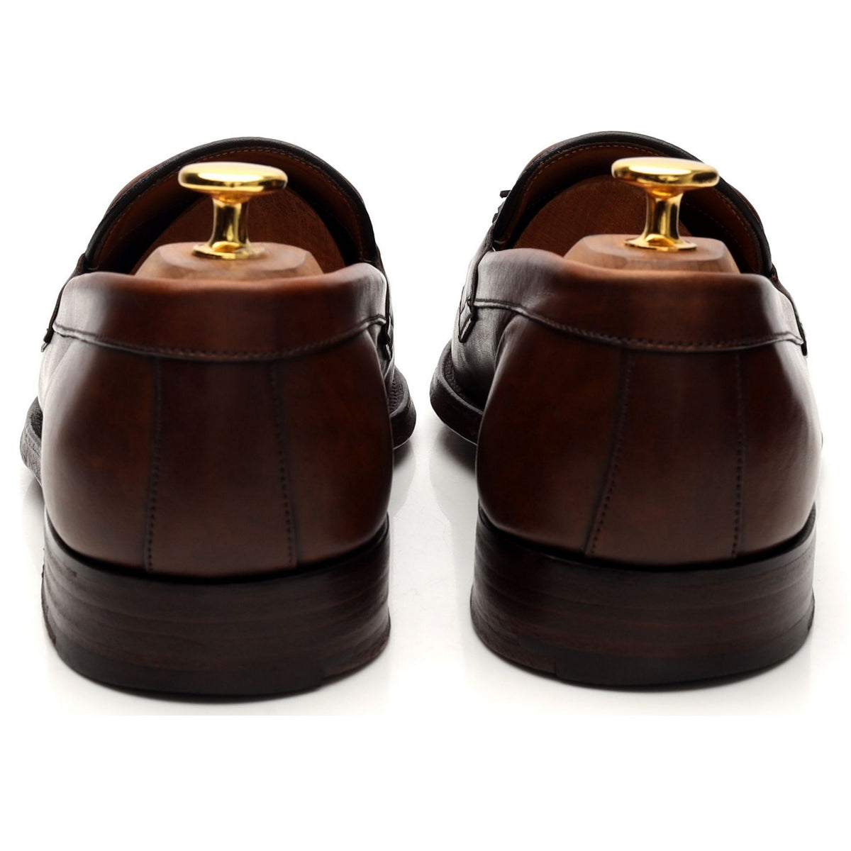 &#39;Hamish&#39; Brown Leather Tassel Loafers UK 6 G