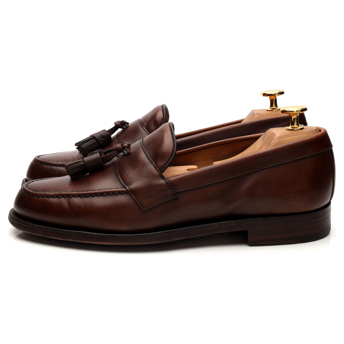 &#39;Hamish&#39; Brown Leather Tassel Loafers UK 6 G