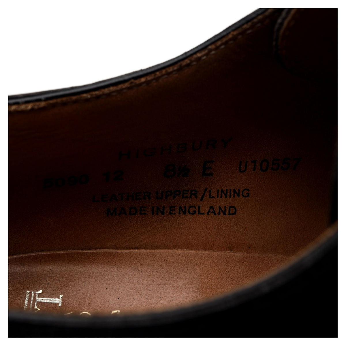 &#39;Highbury&#39; Black Leather Derby UK 8.5 E