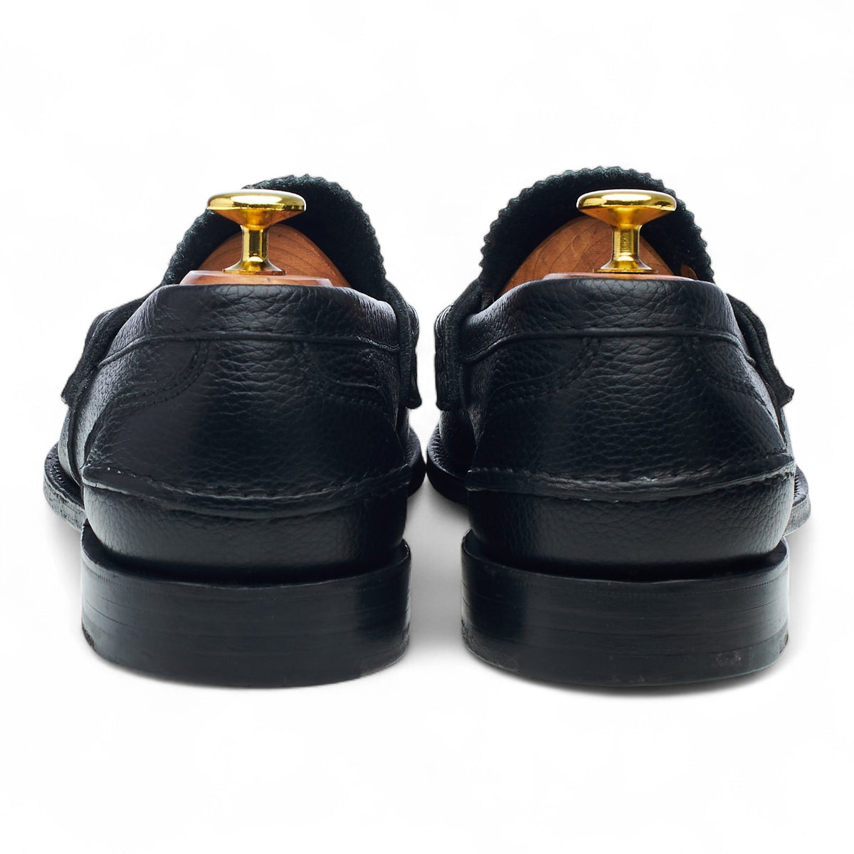 'Pembrey' Black Grain Leather Loafers UK 8.5 G