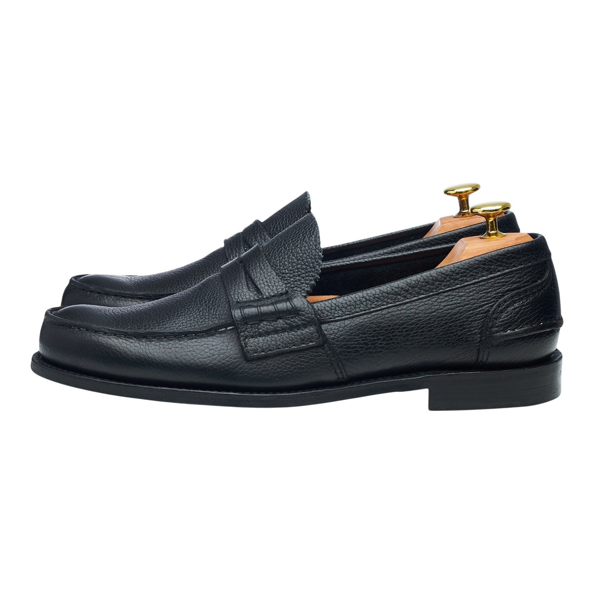 'Pembrey' Black Grain Leather Loafers UK 8.5 G