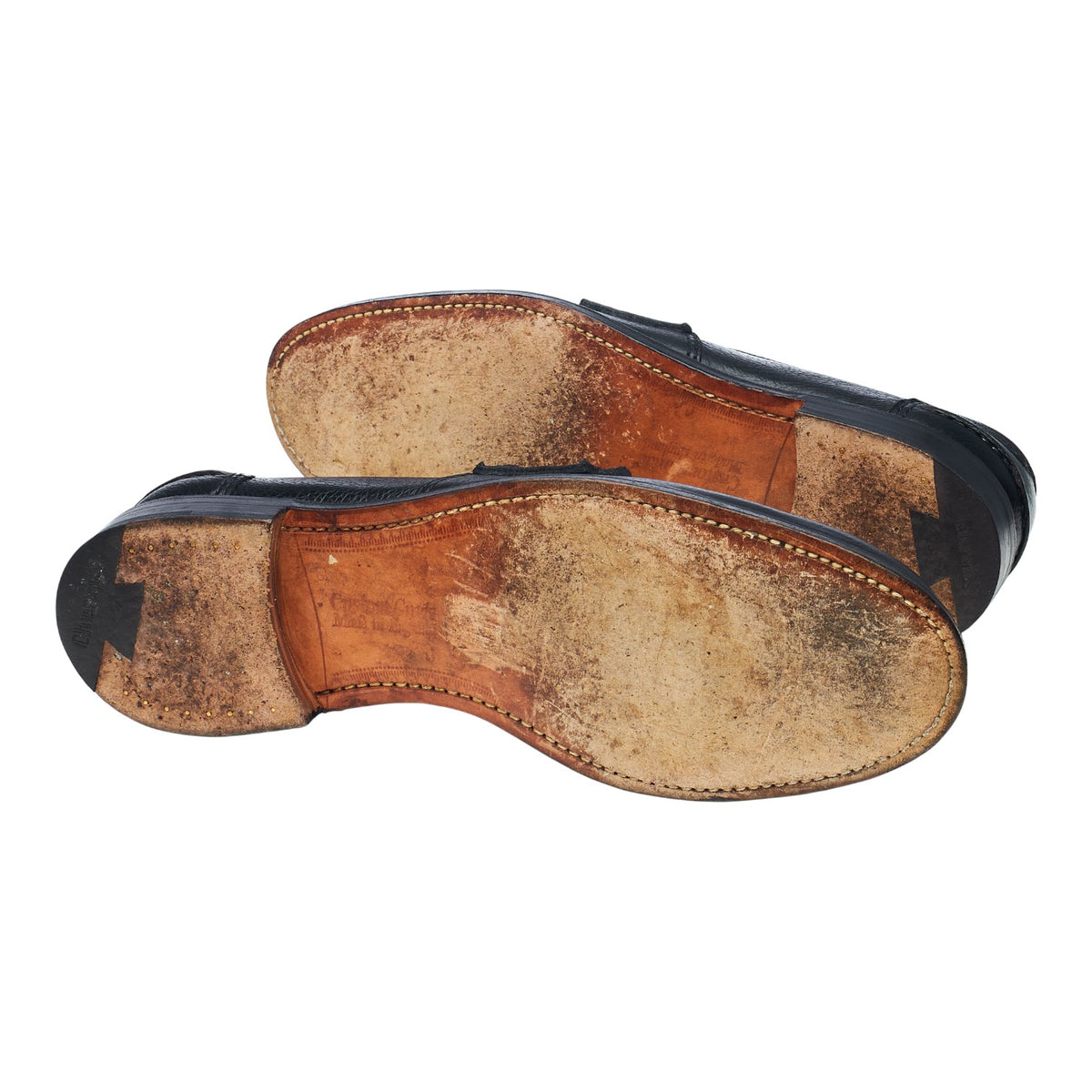 'Pembrey' Black Grain Leather Loafers UK 8.5 G