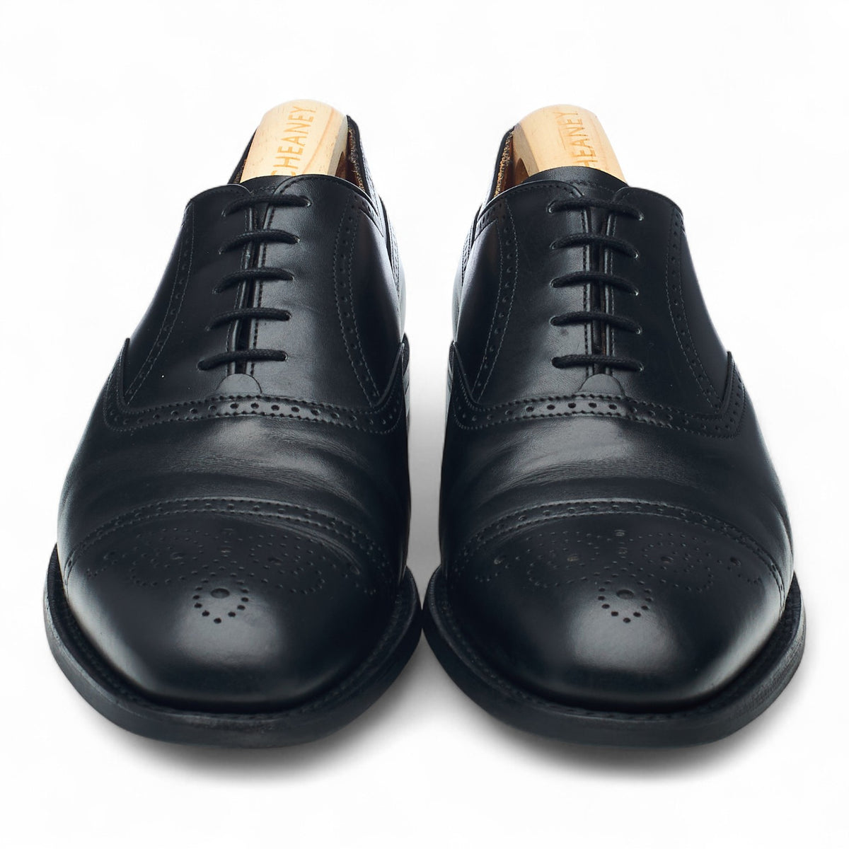 'Kelmarsh' Black Leather Oxford Brogues UK 9.5 F