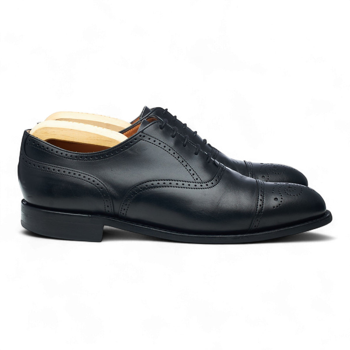 'Kelmarsh' Black Leather Oxford Brogues UK 9.5 F