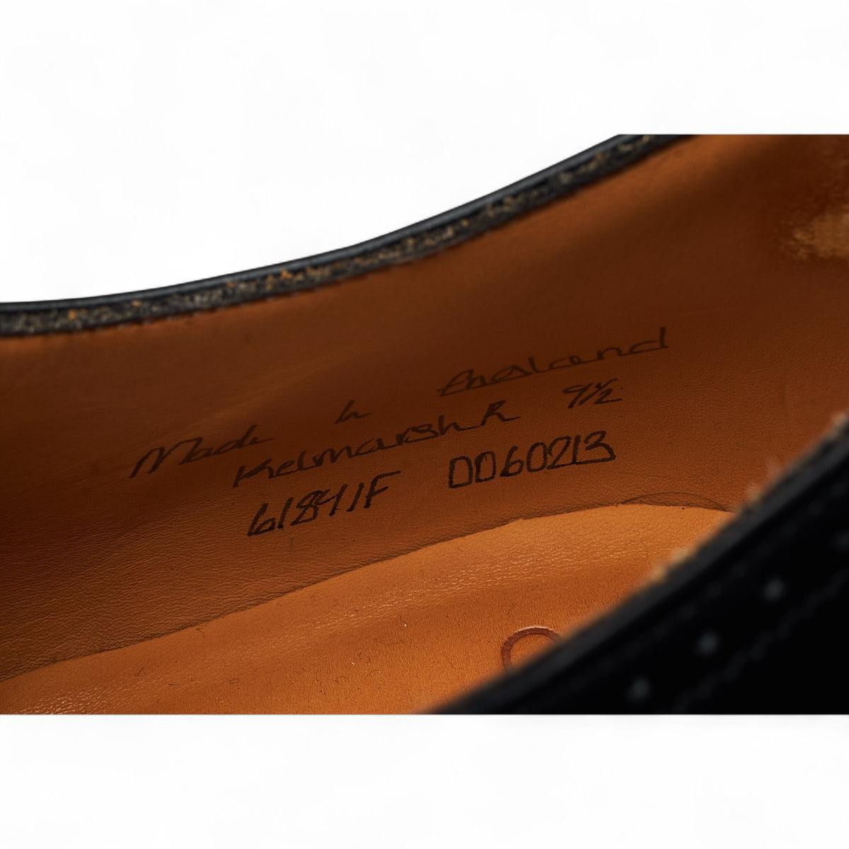 'Kelmarsh' Black Leather Oxford Brogues UK 9.5 F