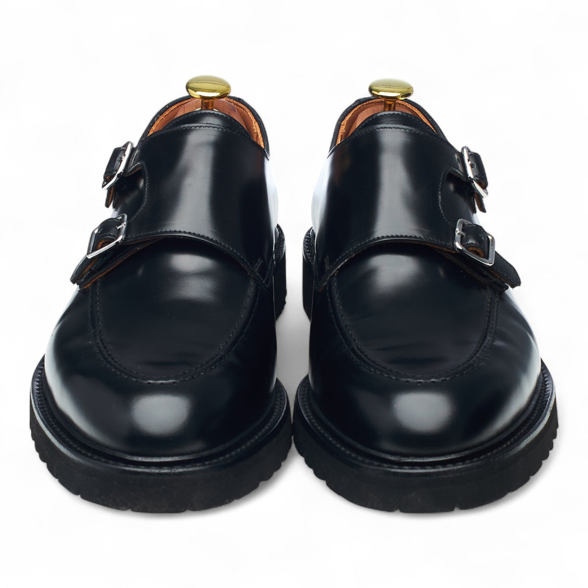 'Whitby' Black Leather Double Monk Strap UK 9 E
