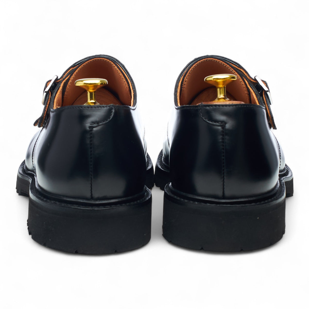 'Whitby' Black Leather Double Monk Strap UK 9 E