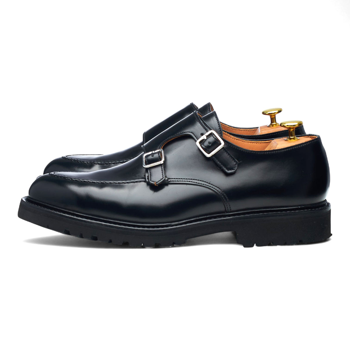 'Whitby' Black Leather Double Monk Strap UK 9 E