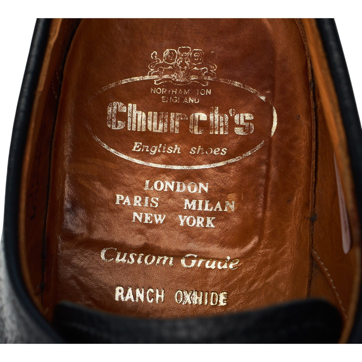 'Kansas' Black Grain Leather Split Toe Monk Strap UK 9 F