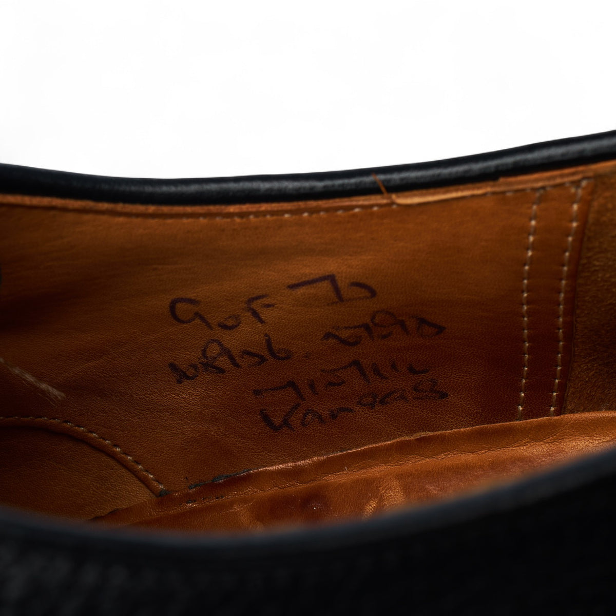 'Kansas' Black Grain Leather Split Toe Monk Strap UK 9 F