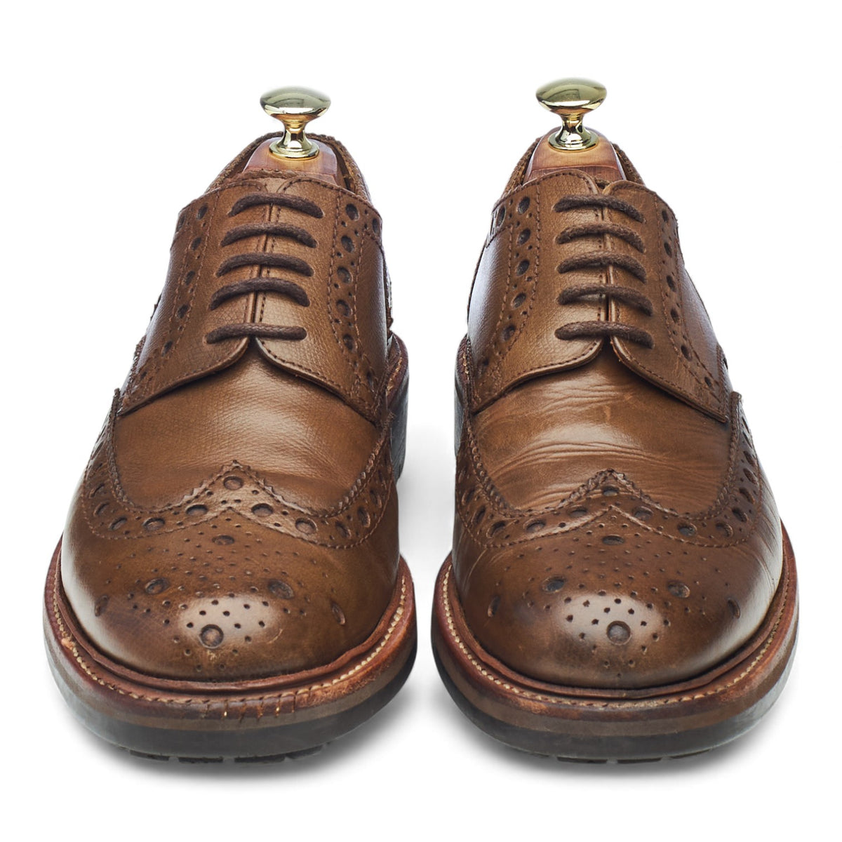 'Archie' Brown Grain Leather Derby Brogues UK 7 G