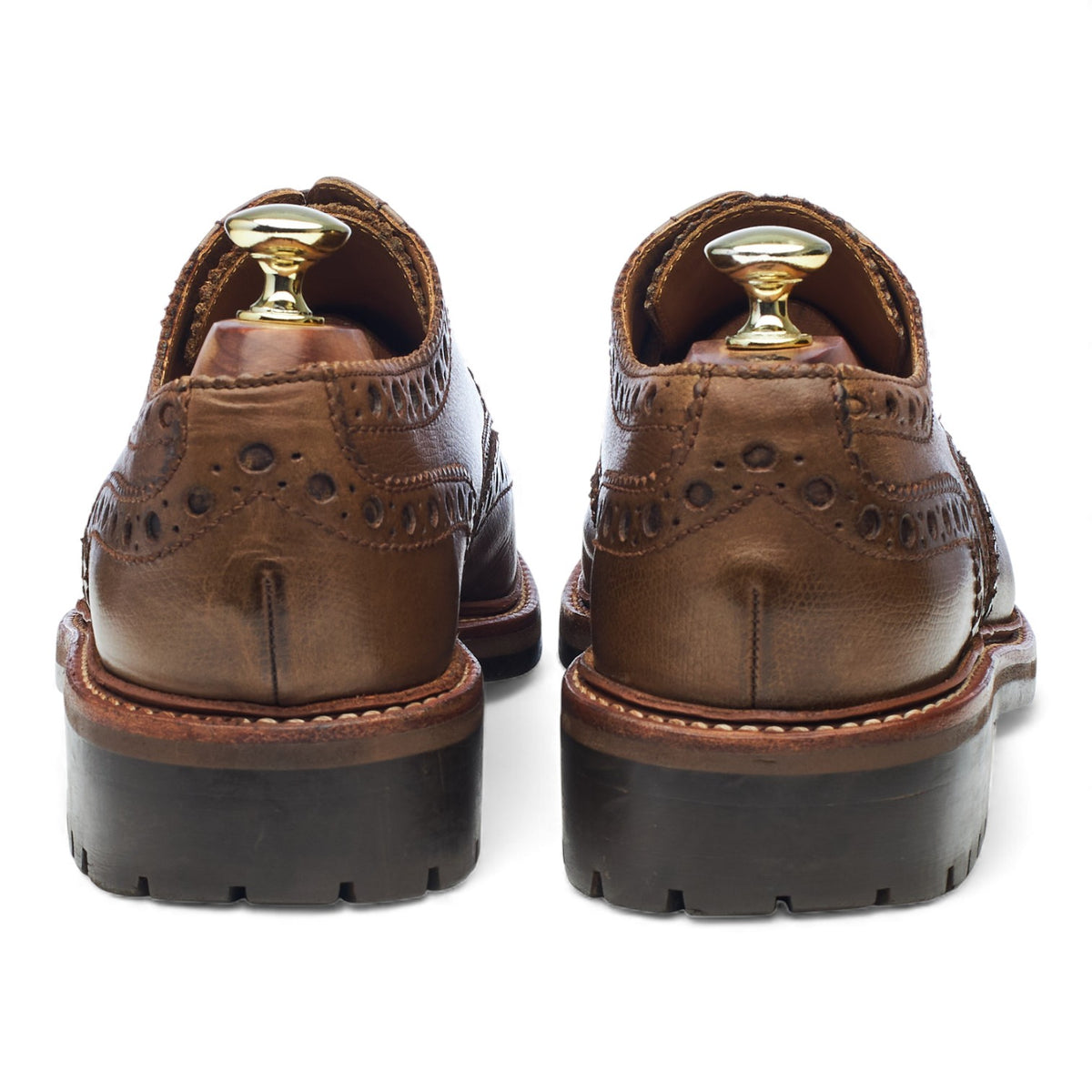 'Archie' Brown Grain Leather Derby Brogues UK 7 G