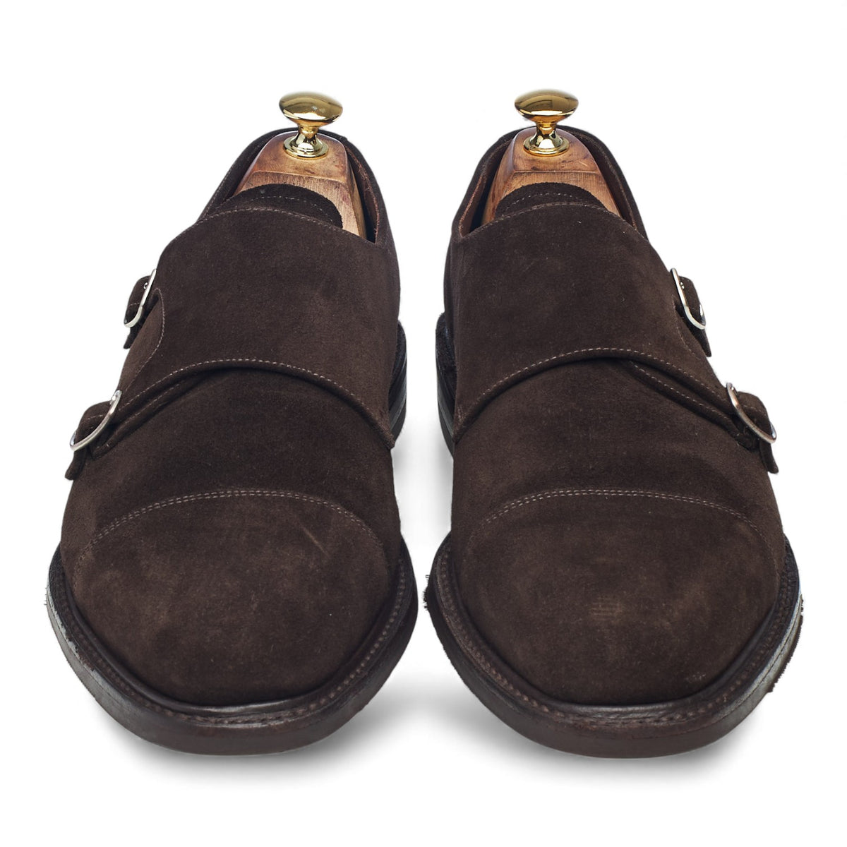 1880 'Benedict' Dark Brown Suede Double Monk Strap UK 11 F