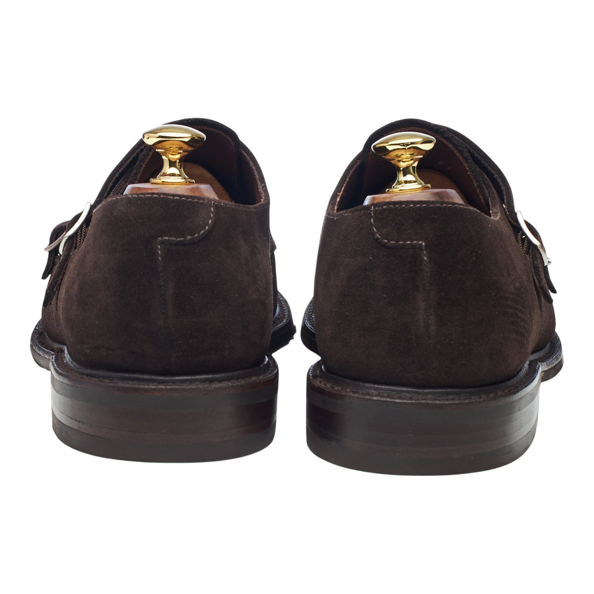 1880 'Benedict' Dark Brown Suede Double Monk Strap UK 11 F
