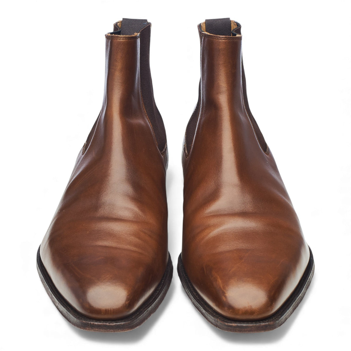 'Lingfield' Brown Leather Chelsea Boots UK 10 E