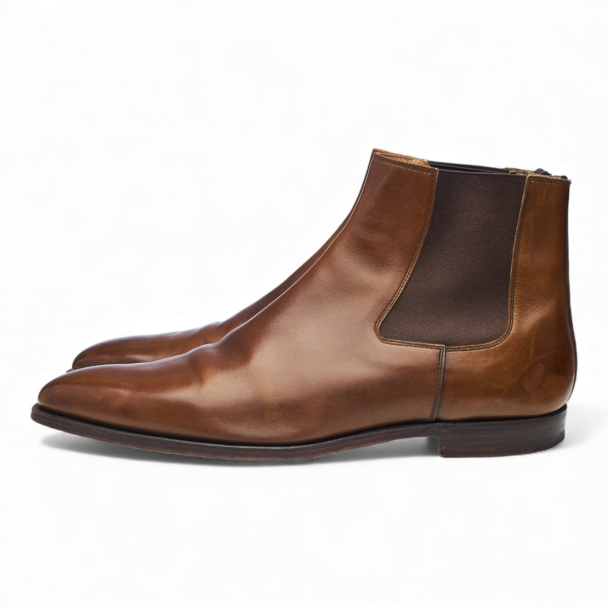 'Lingfield' Brown Leather Chelsea Boots UK 10 E