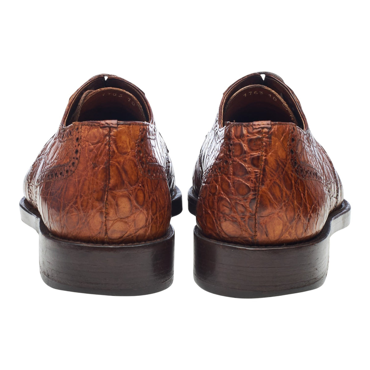 '1763' Tan Brown Crocodile Grain Leather Derby UK 9.5 US 10 D