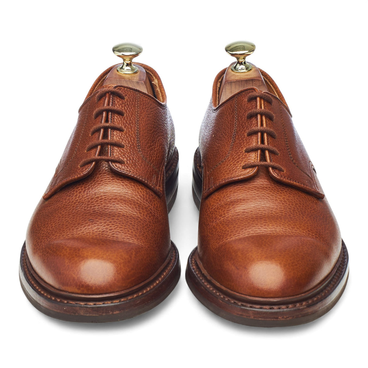 'Grasmere' Tan Brown Grain Leather Derby UK 7.5 E