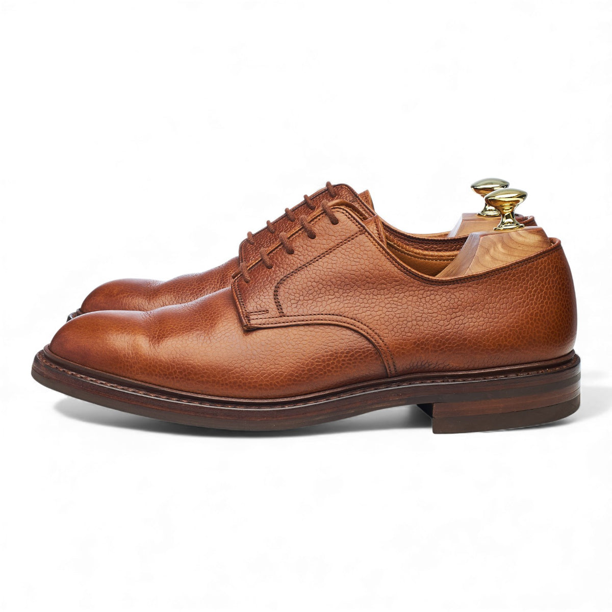 'Grasmere' Tan Brown Grain Leather Derby UK 7.5 E