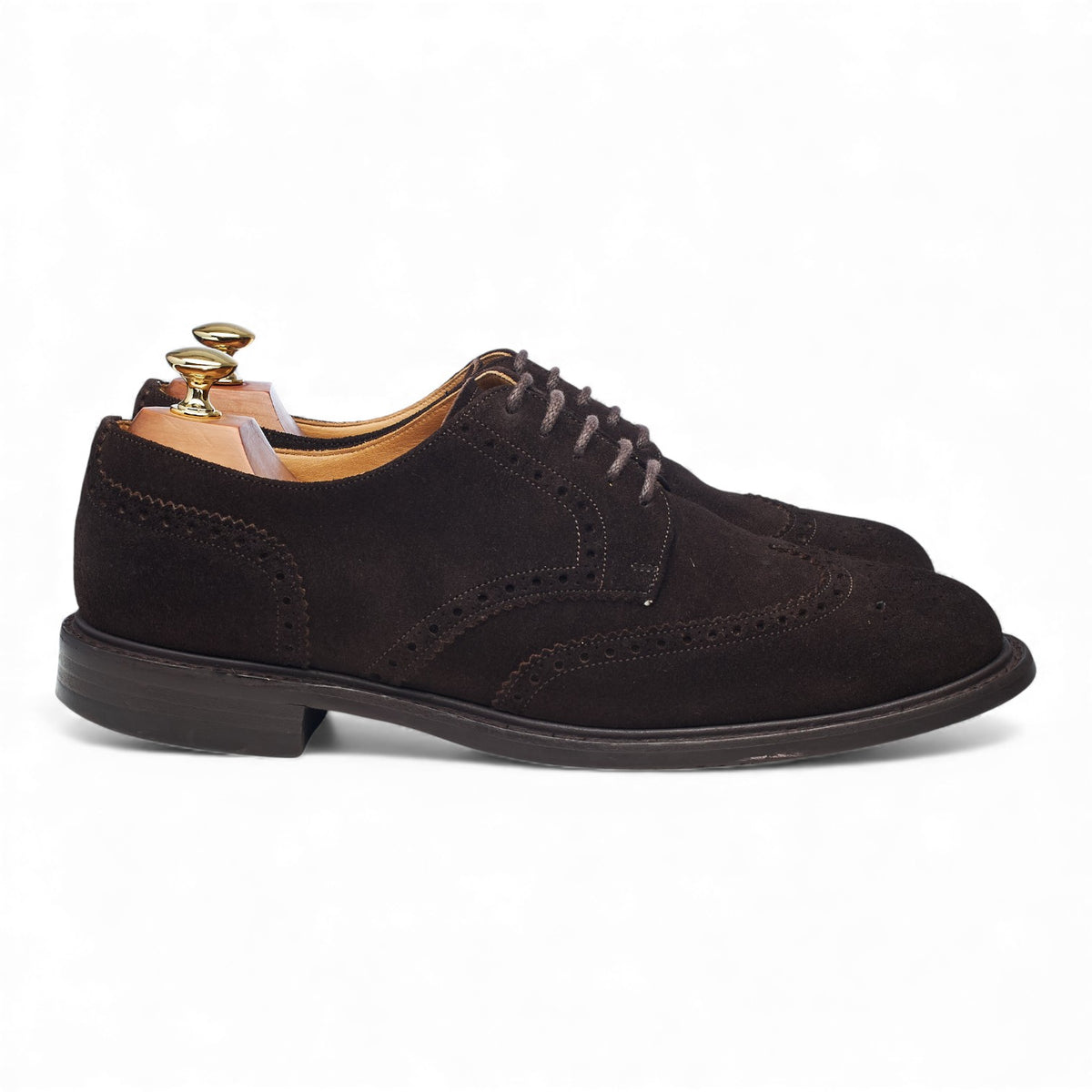 'Newark' Dark Brown Suede Derby Brogues UK 9 G