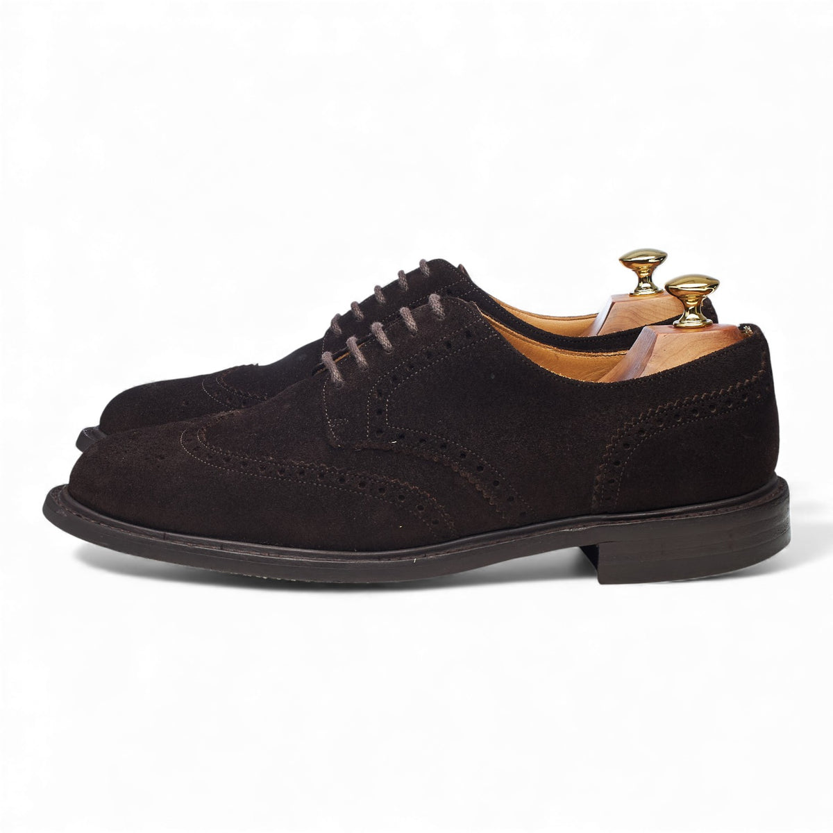 'Newark' Dark Brown Suede Derby Brogues UK 9 G