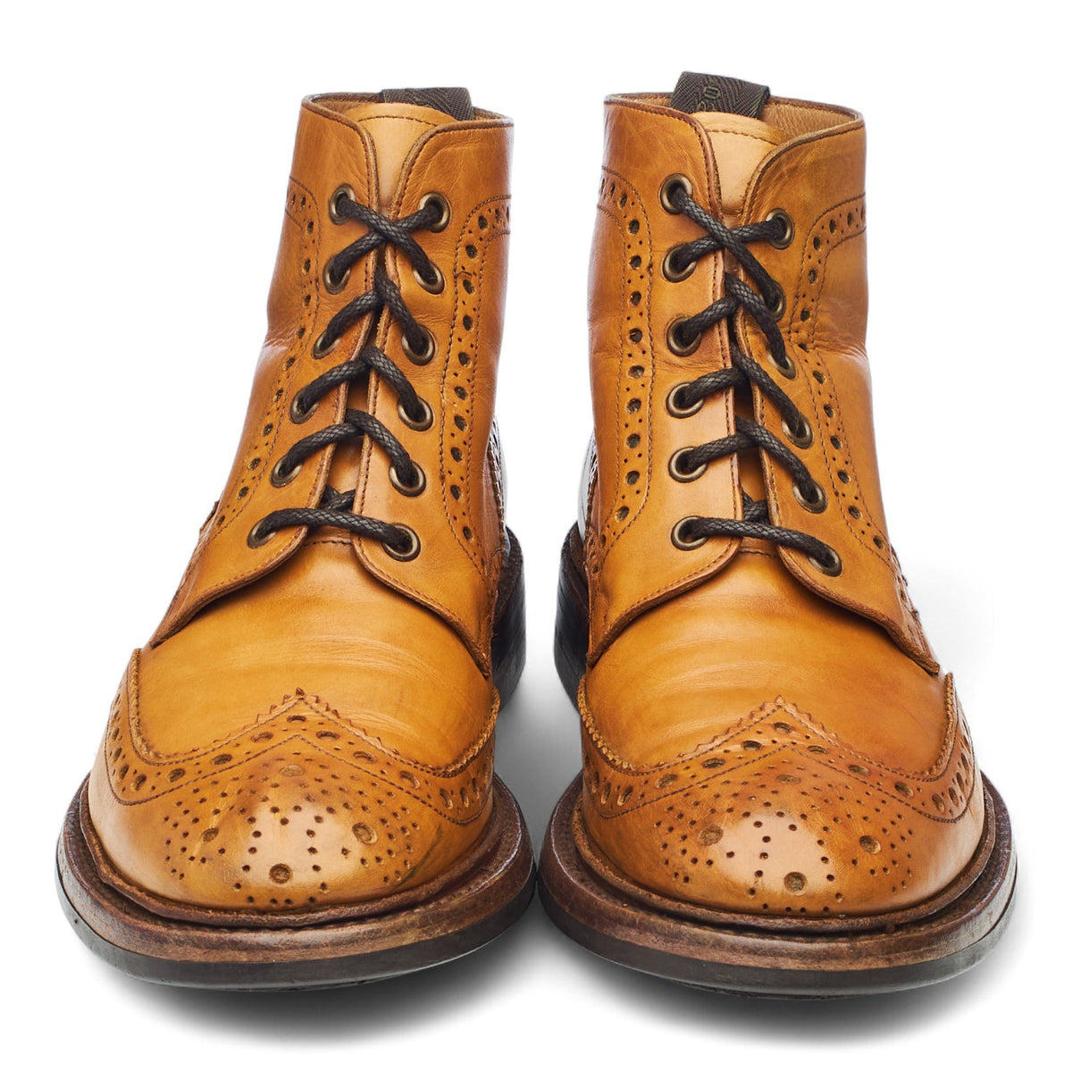 1880 'Bedale' Tan Brown Leather Boots UK 7 G