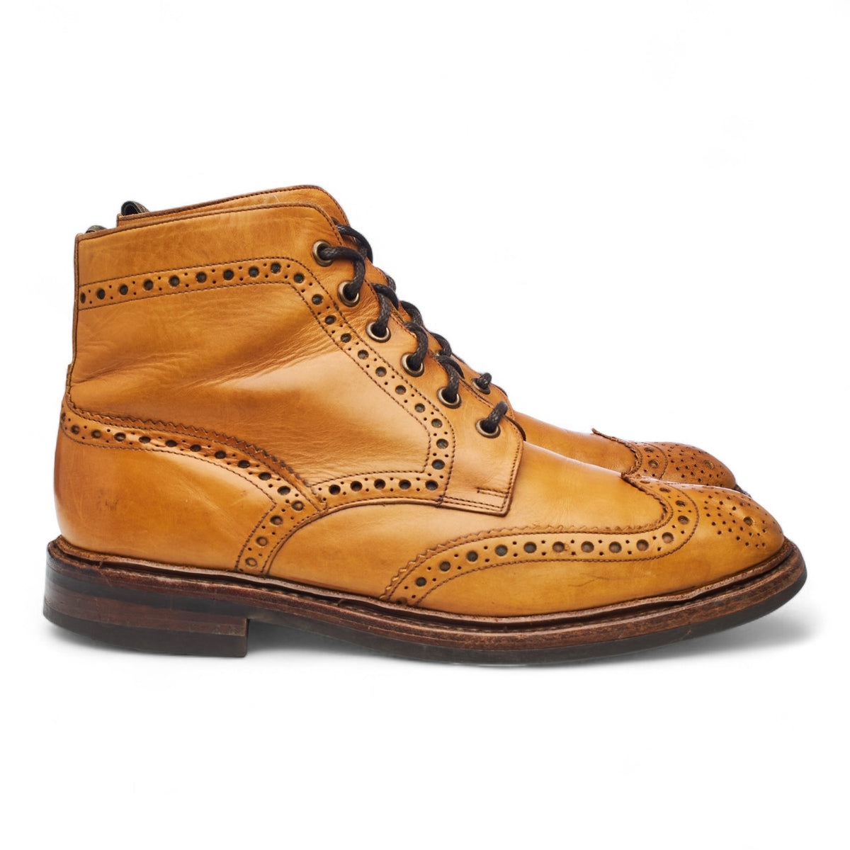 1880 'Bedale' Tan Brown Leather Boots UK 7 G