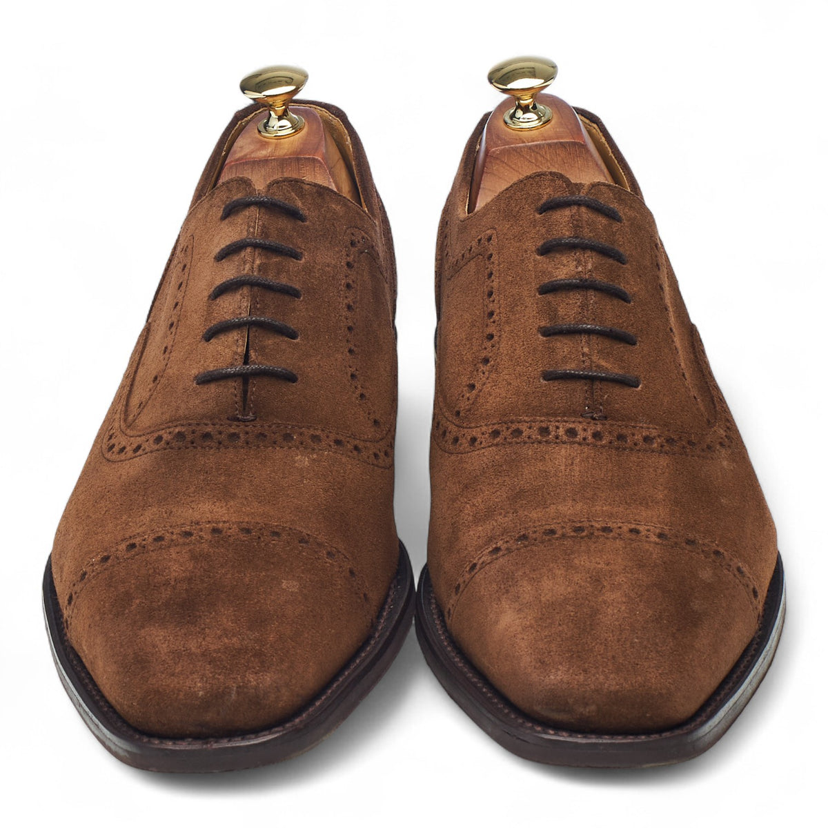 'Luke' Brown Suede Oxford Semi Brogues UK 9 G